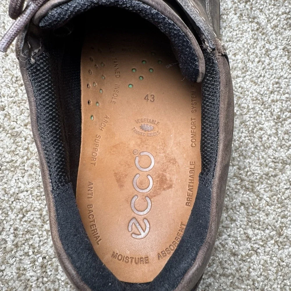 Ecco Mens‎ Size 43 Nubuck Leather Gore-Tex Lace Up Lowtop Shoes